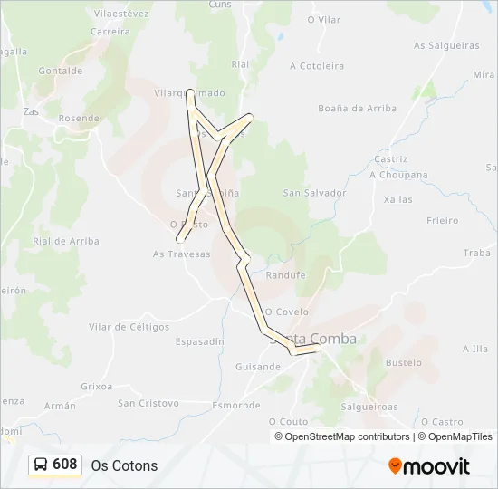 608 Bus Line Map