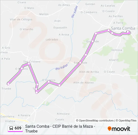 609 Bus Line Map
