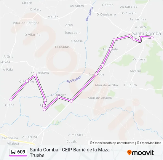 609 Bus Line Map