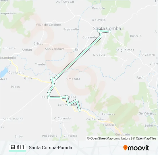 611 Bus Line Map