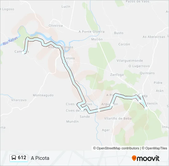 612 Bus Line Map