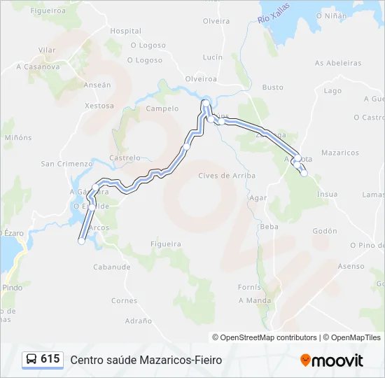 615 Bus Line Map
