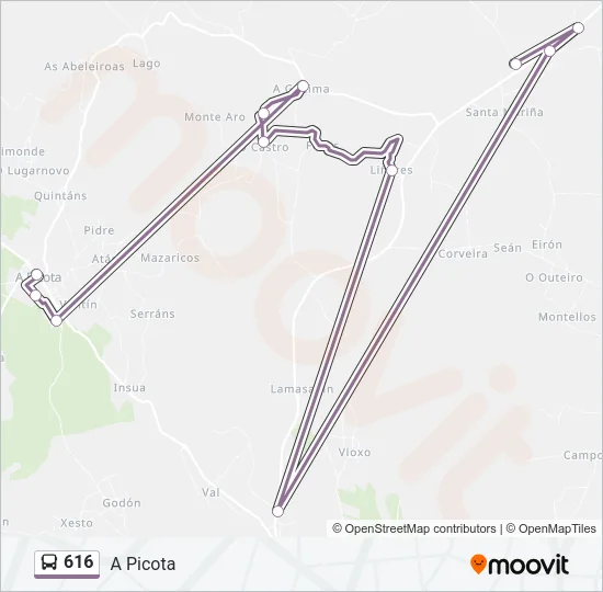 616 Bus Line Map
