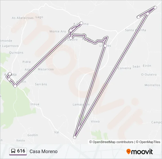 616 Bus Line Map