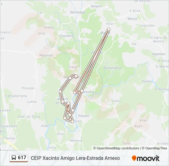 617 Bus Line Map
