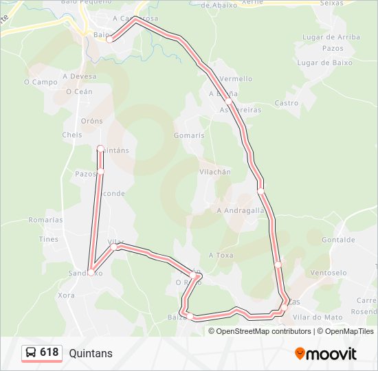 618 Route: Schedules, Stops & Maps - Quintans (Updated)