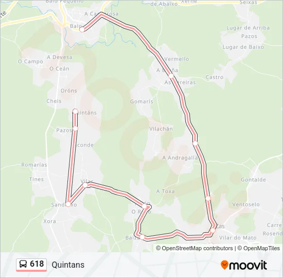 618 Bus Line Map