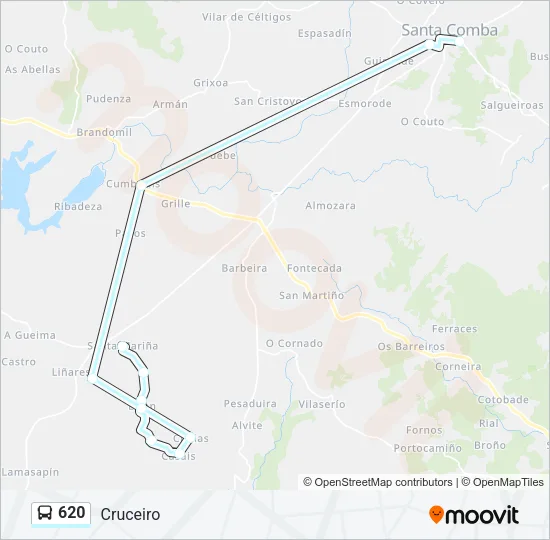 620 Bus Line Map