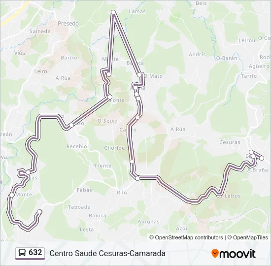632 Bus Line Map