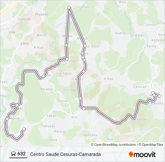 632 Bus Line Map