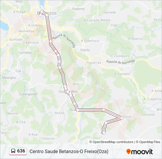 636 Bus Line Map