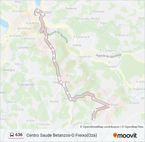 636 Bus Line Map
