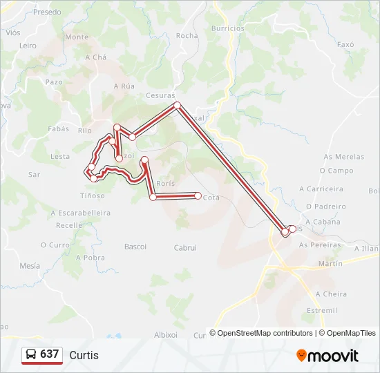 637 Bus Line Map