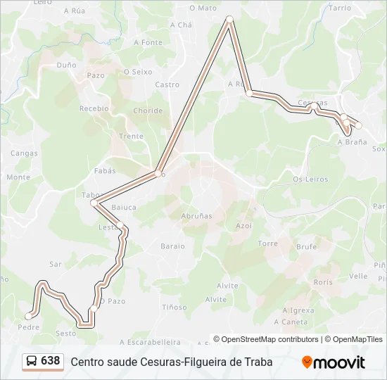 638 Bus Line Map
