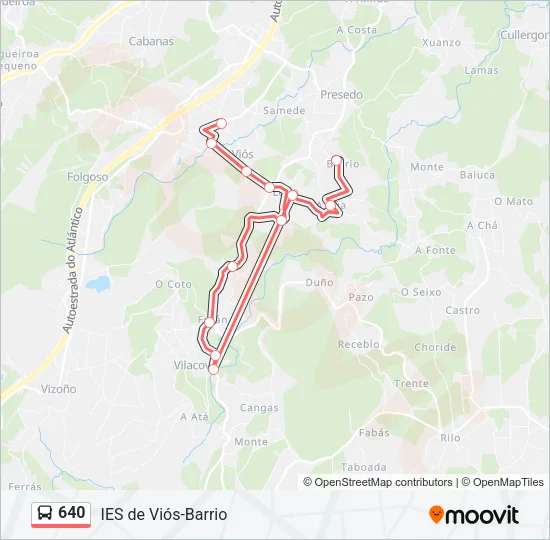 640 Bus Line Map