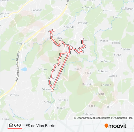 640 Bus Line Map