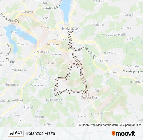 641 Bus Line Map