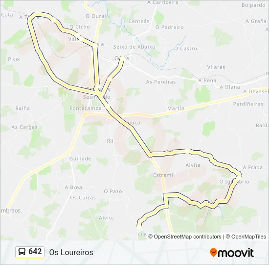 642 Bus Line Map