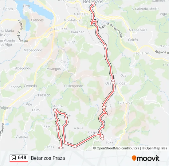 648 Bus Line Map