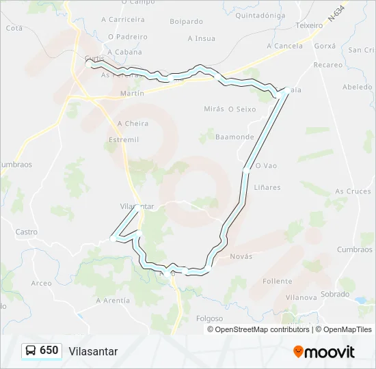 650 Bus Line Map