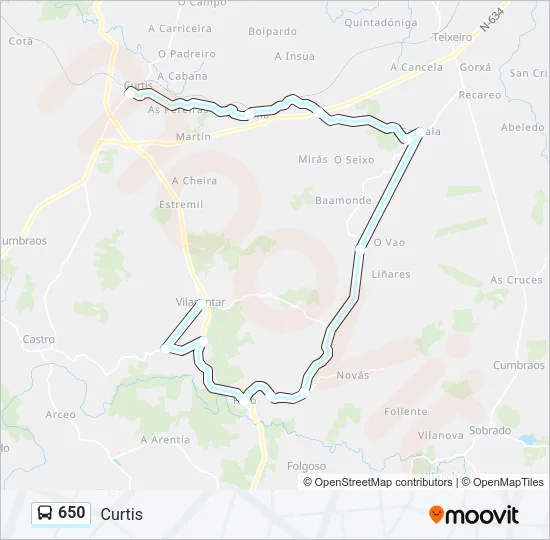 650 Bus Line Map