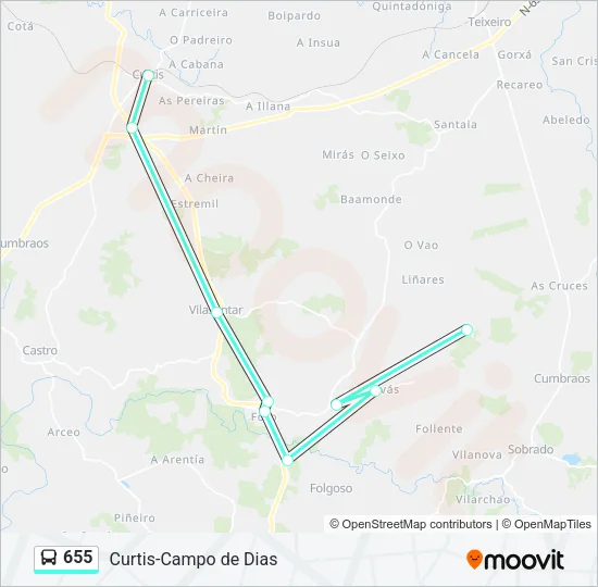 655 Bus Line Map
