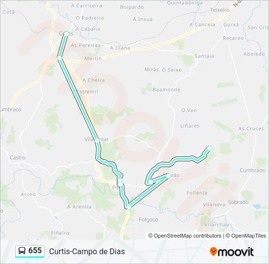 655 Bus Line Map