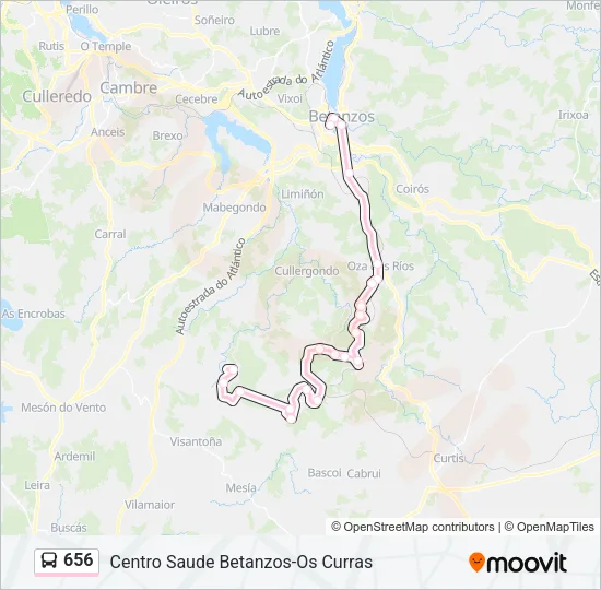 656 Bus Line Map