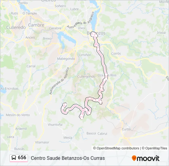 656 Bus Line Map