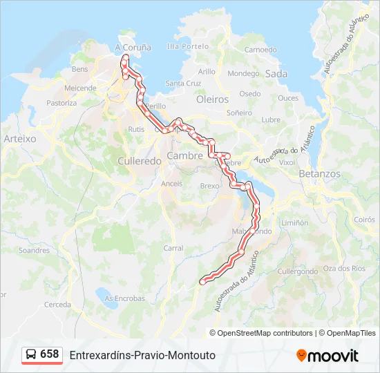 658 Bus Line Map