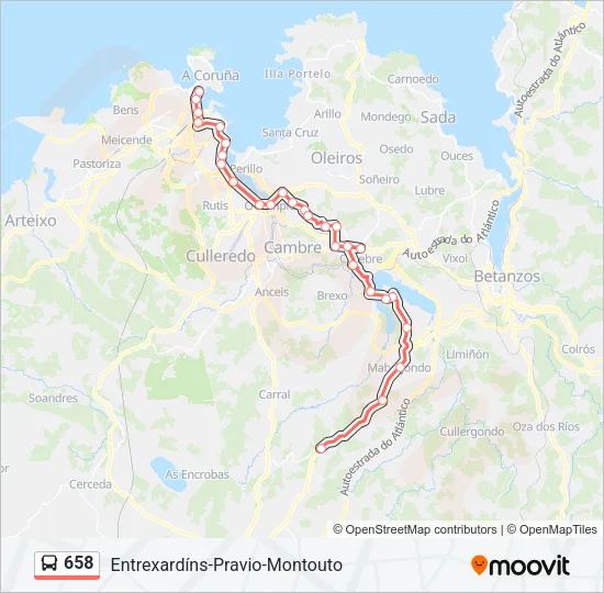 658 Bus Line Map