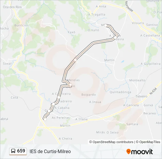 659 Bus Line Map