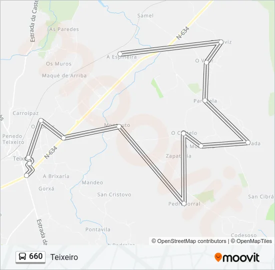 660 Bus Line Map