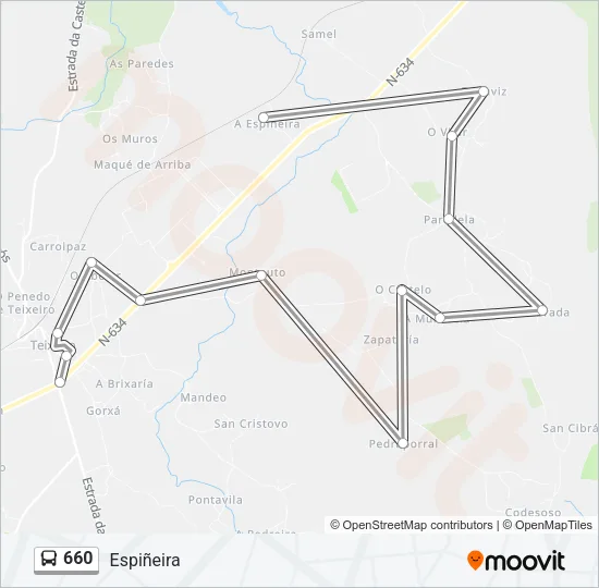 660 Bus Line Map
