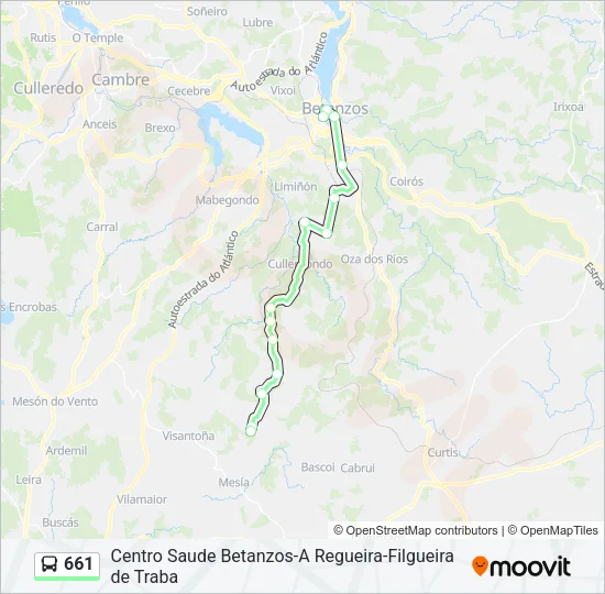 661 Bus Line Map
