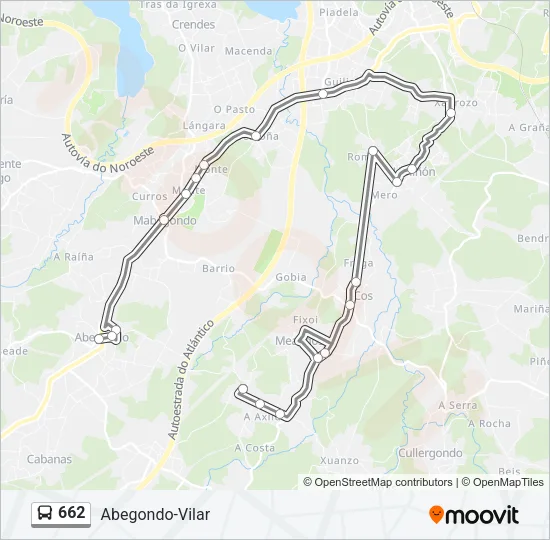 662 Bus Line Map