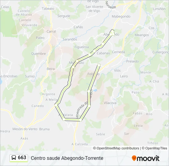 663 Bus Line Map