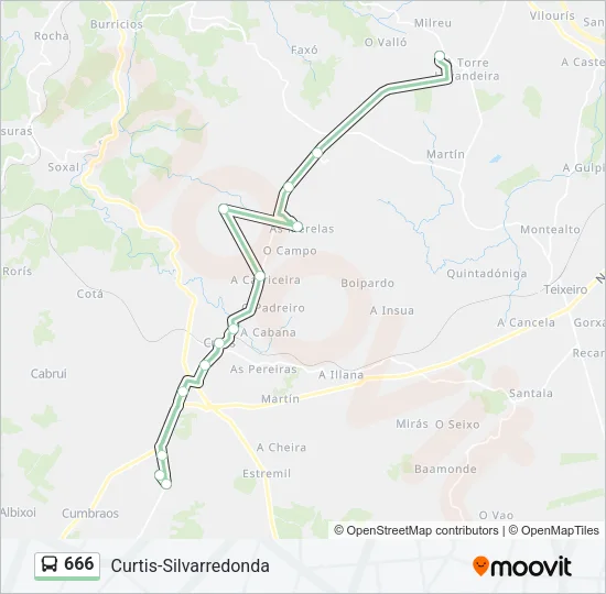 666 Bus Line Map