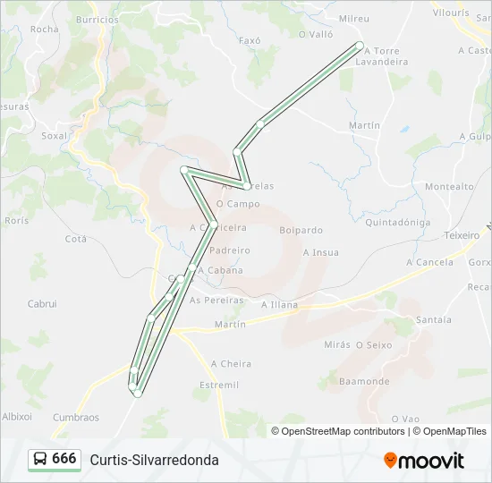 666 Bus Line Map