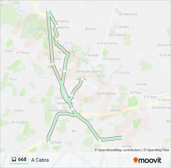 668 Bus Line Map