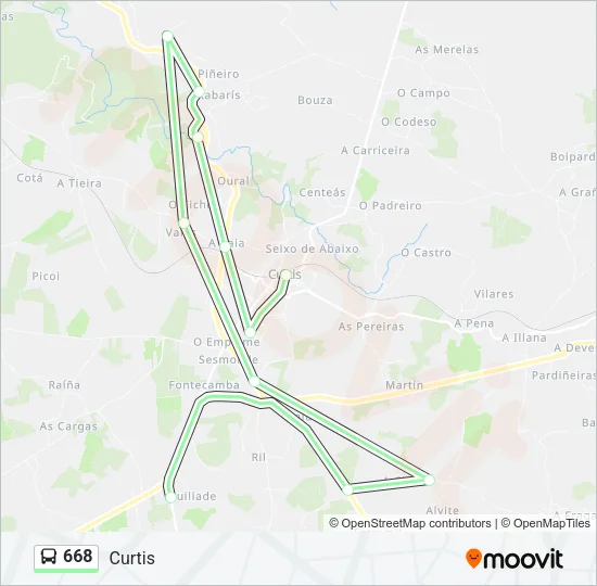 668 Bus Line Map