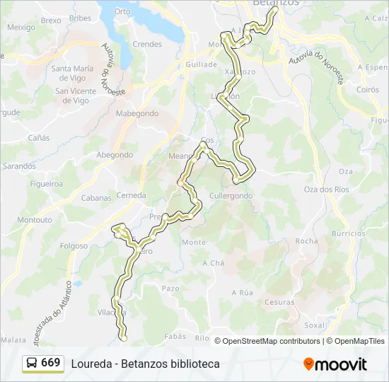 669 Bus Line Map
