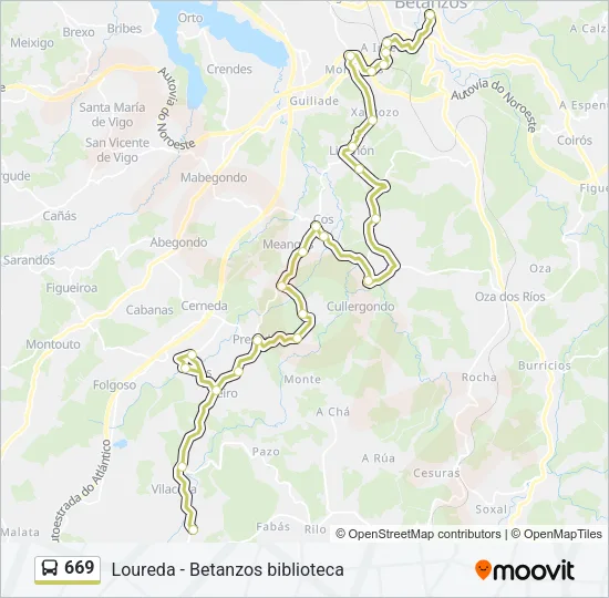 669 Bus Line Map