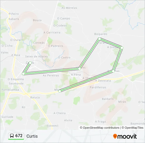 672 Bus Line Map