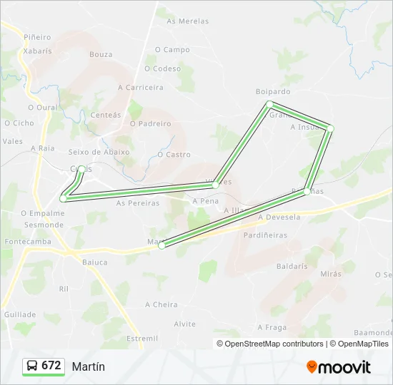 672 Bus Line Map