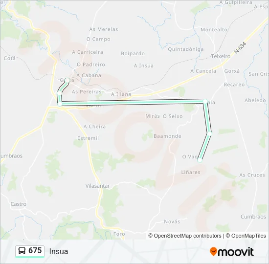 675 Bus Line Map
