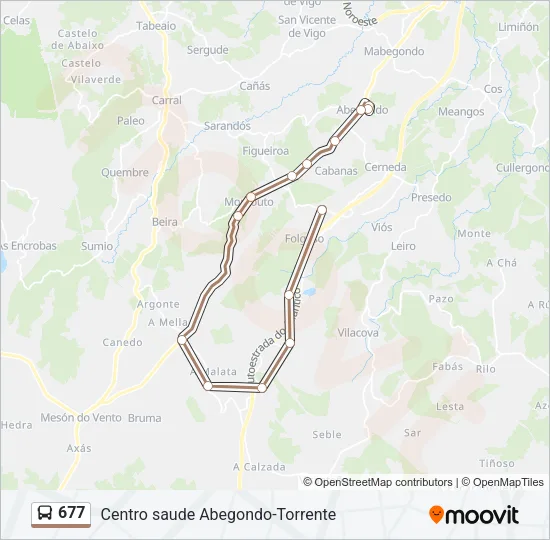 677 Bus Line Map