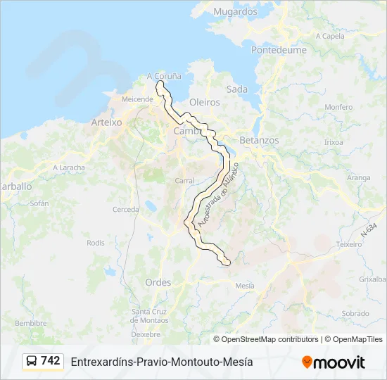 742 Bus Line Map