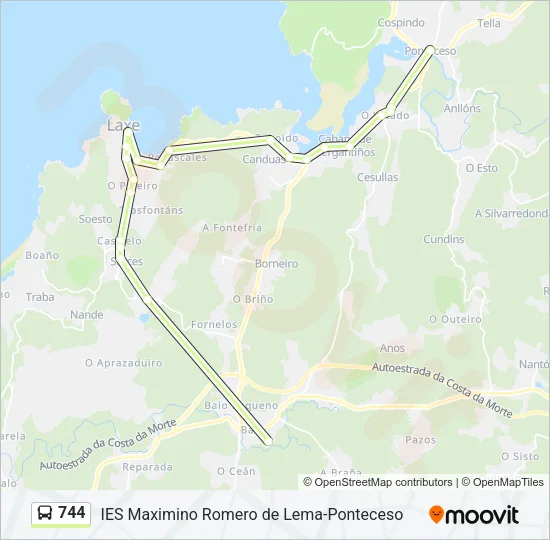 744 Bus Line Map