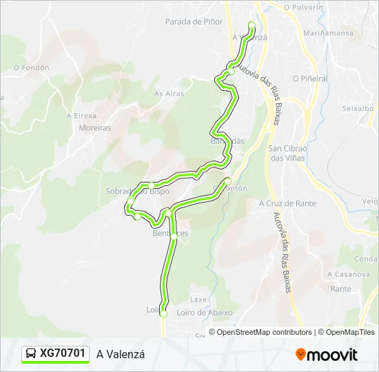 XG70701 Bus Line Map